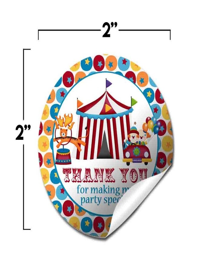 Amanda Creation Circus Carnival Birthday Party Thank You Sticker Labels, 40 2" Party Circle Stickers by AmandaCreation, Great for Party Favors, Envelope Seals & Goodie Bags - Image 2
